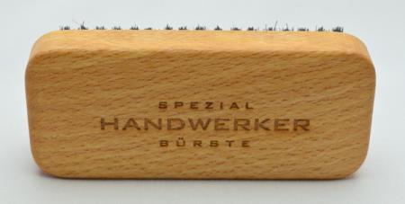 Handwerker Handwaschbürste, kräftige schwarze Naturborsten, 7 Reihen, Griffmulden für guten Halt.